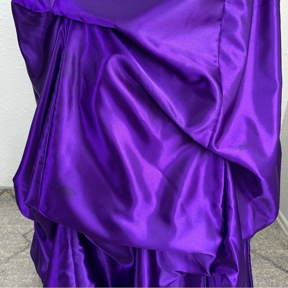 Jessica McClintock/Gunne Sax Purple Bubble Hem Satin Gown Prom Whimsigoth fairy - Picture 11 of 15